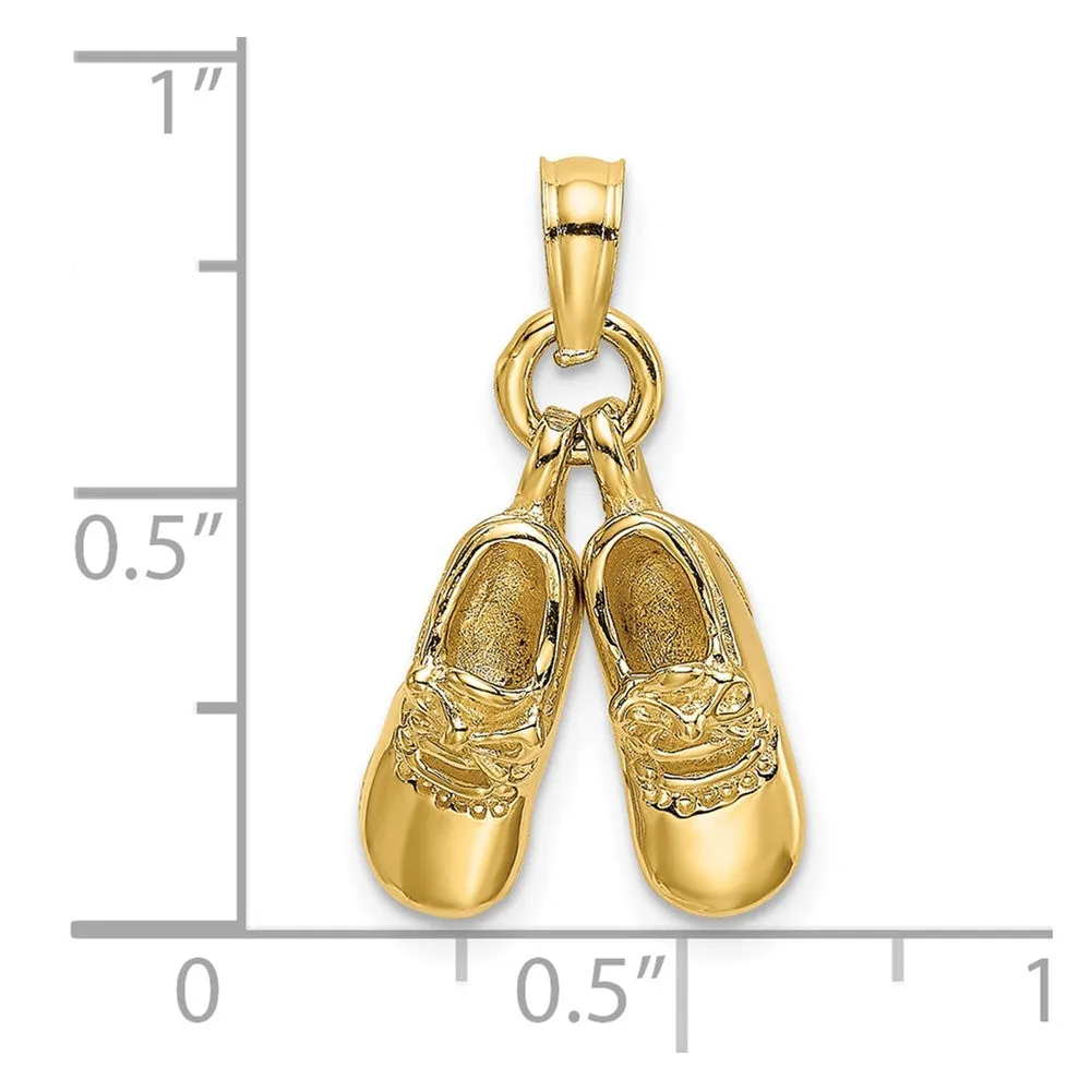 14k 3-D Moveable Baby Booties Charm