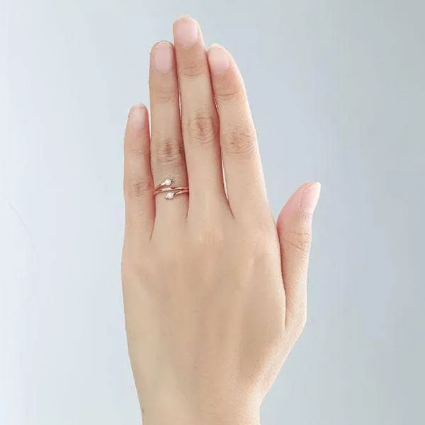 14K Rose Gold Stylish Ring 0.2Ct Natural Diamond
