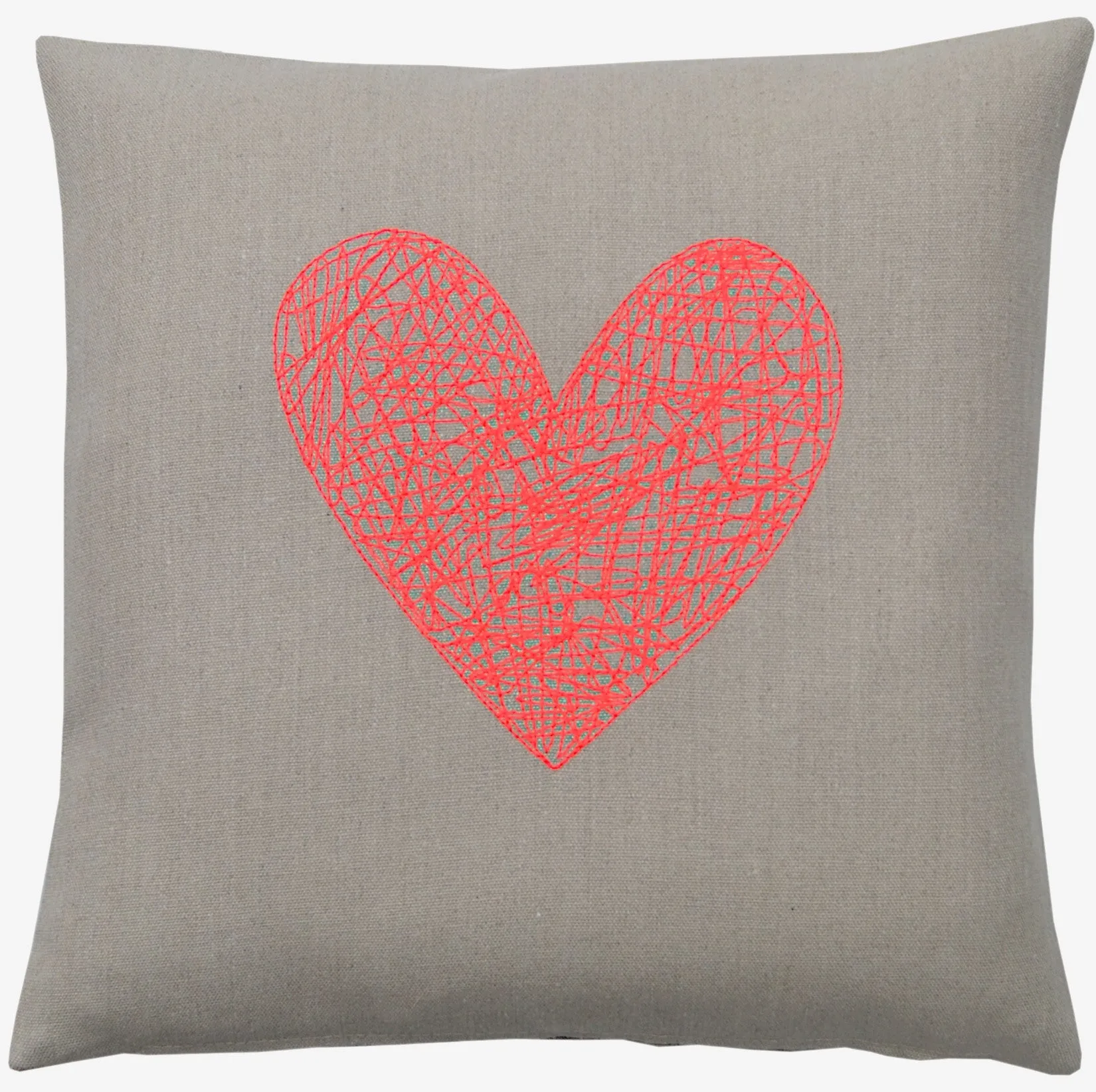 14" Neon Pink Heart Pillow