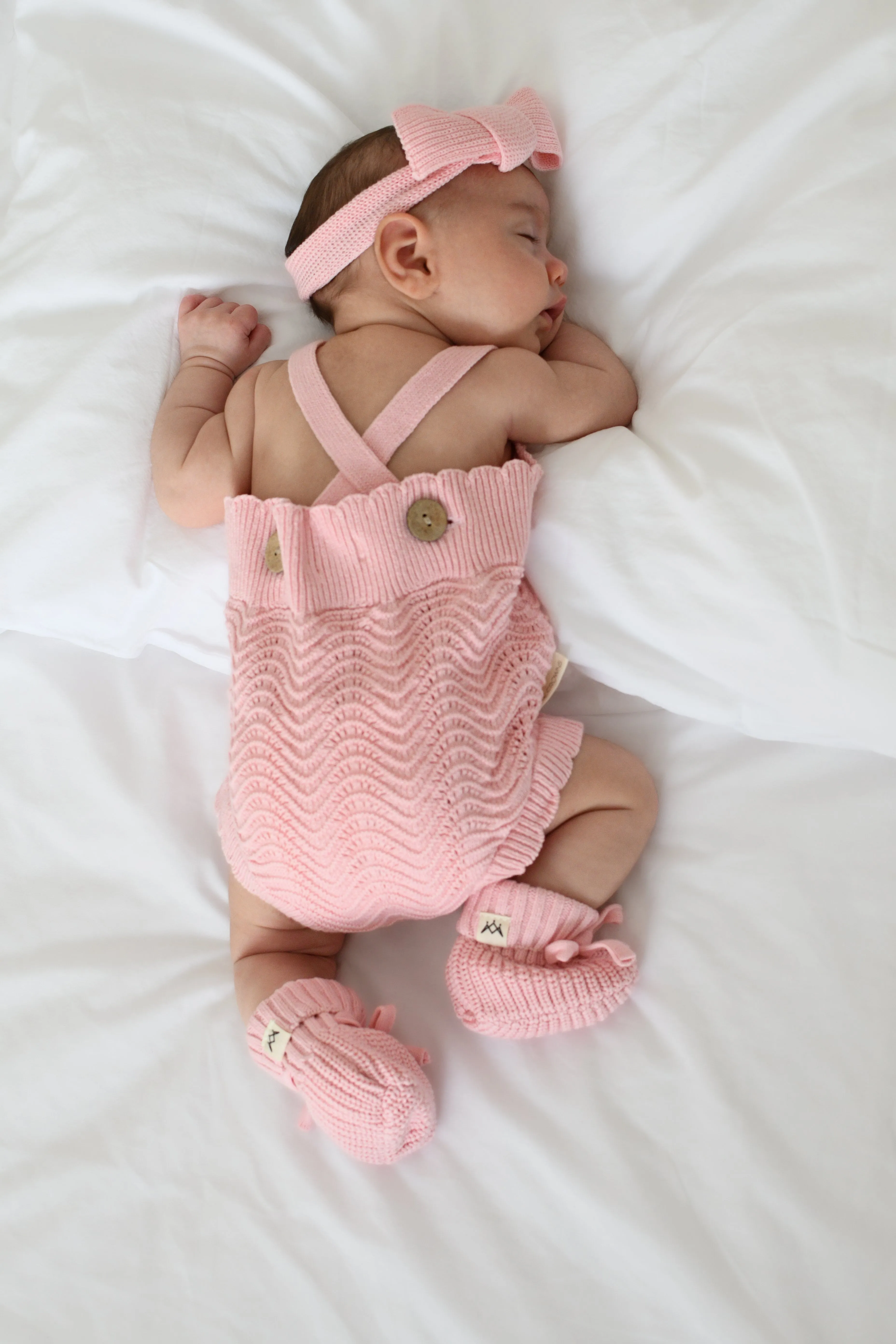 3LC Textured Knit Booties | Pink