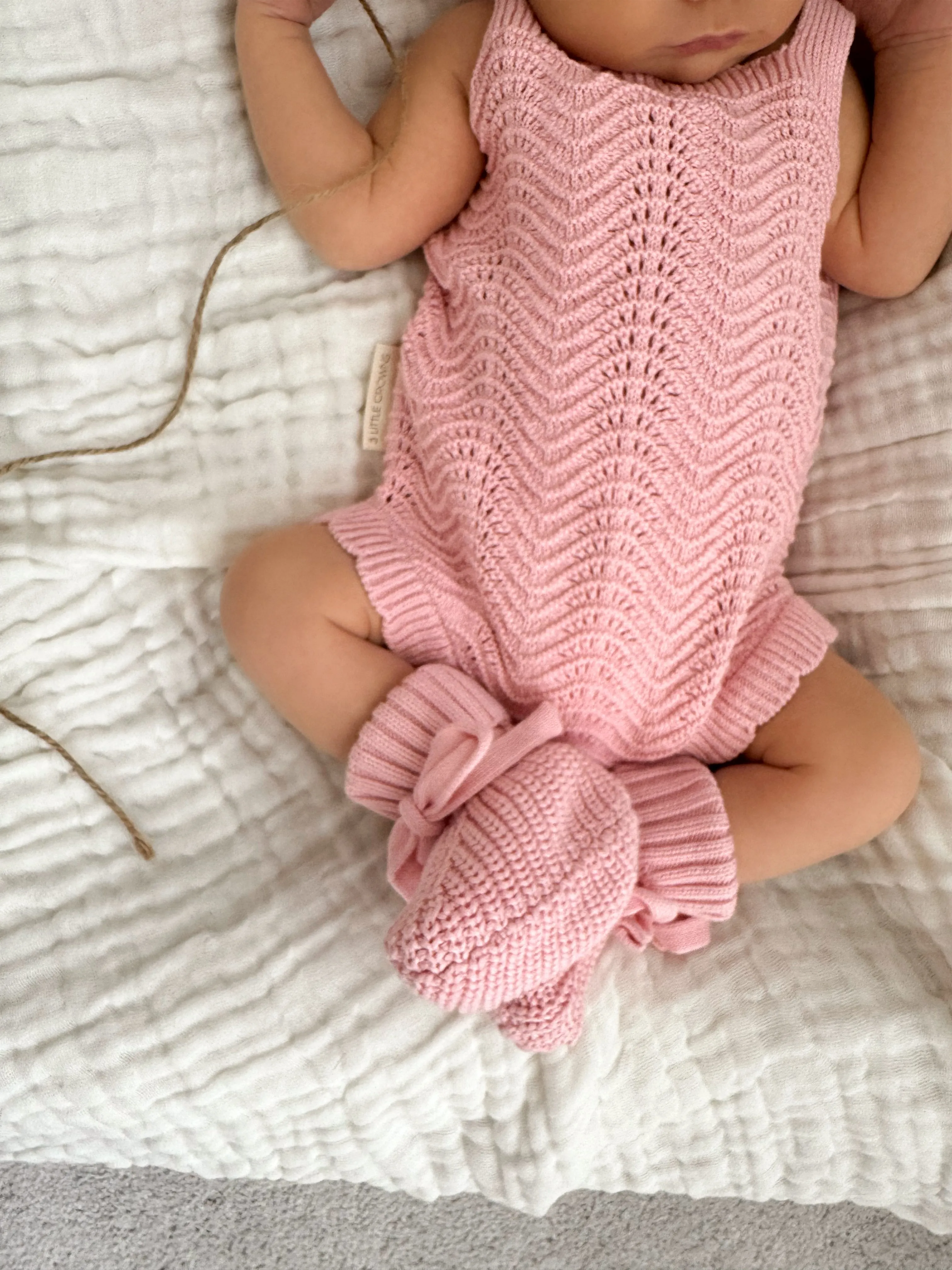 3LC Textured Knit Booties | Pink