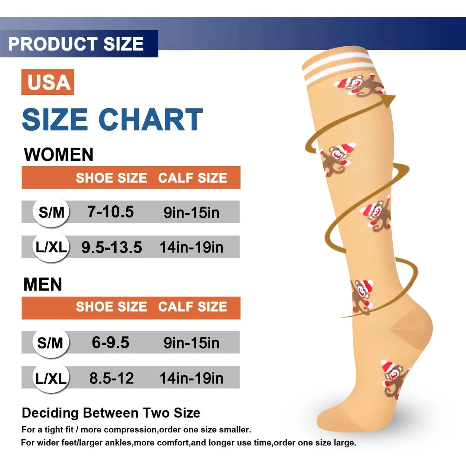 7-Pairs Cute Stylish Compression Socks （20-30mmHg）| Actinput