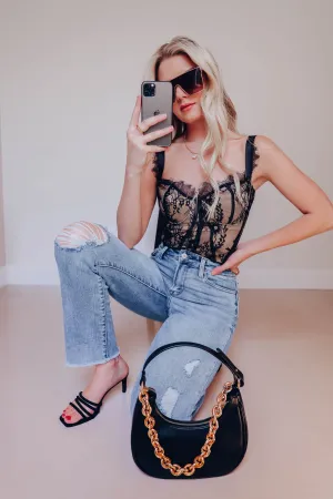 Adore Me Bustier Bodysuit - Black