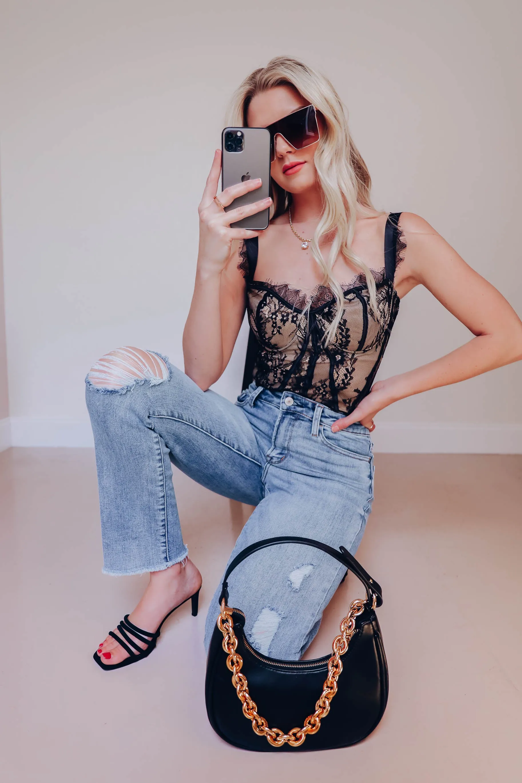 Adore Me Bustier Bodysuit - Black