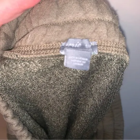 Aerie Army Green Sweat Midi Skirt with Slits S