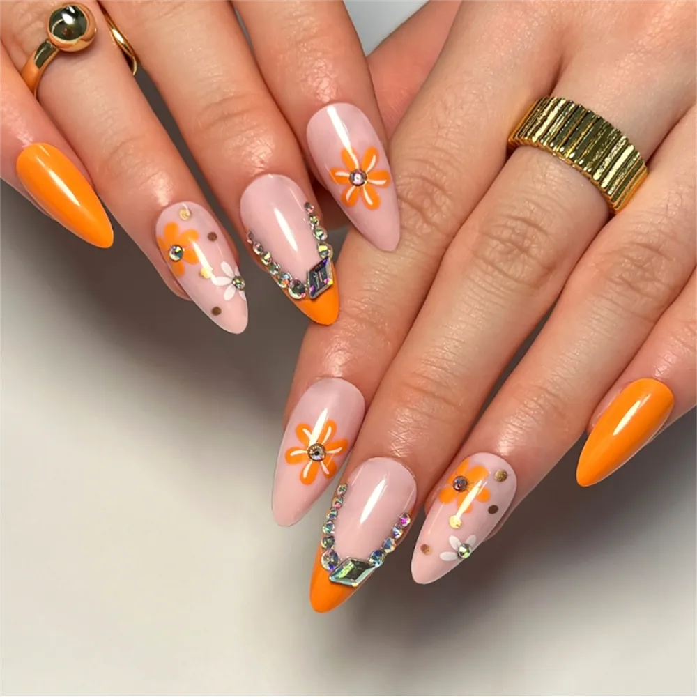 Almond Warm flowers Orange