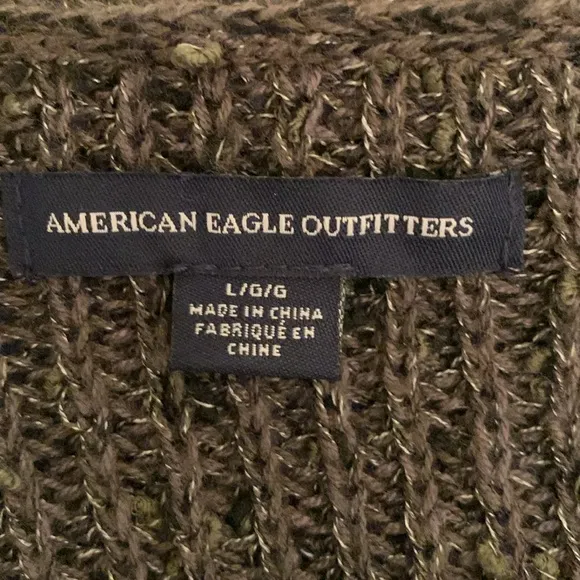 American Eagle, tweed cardigan with adorable side detail, size large, EUC