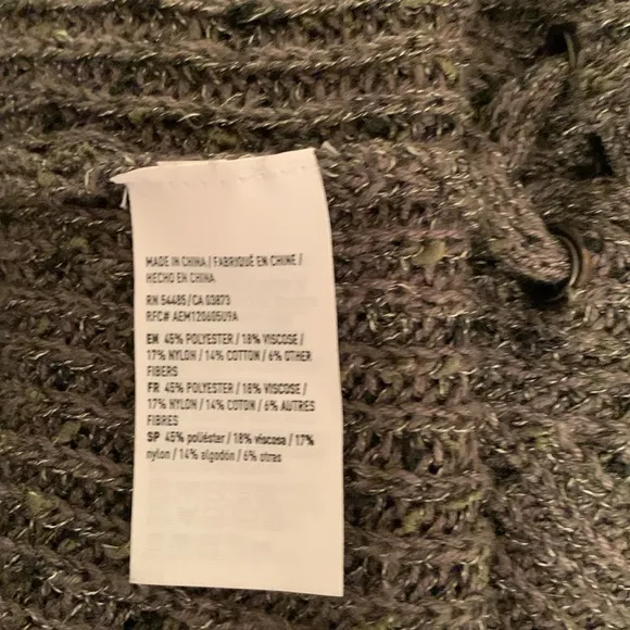 American Eagle, tweed cardigan with adorable side detail, size large, EUC