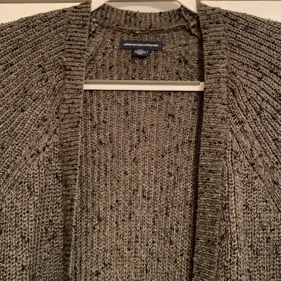 American Eagle, tweed cardigan with adorable side detail, size large, EUC