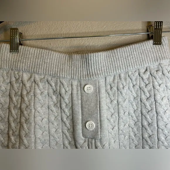 Anthropologie Papinelle Cozy Cable Cotton Cashmere Wool Shorts Premium Luxury