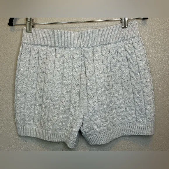 Anthropologie Papinelle Cozy Cable Cotton Cashmere Wool Shorts Premium Luxury
