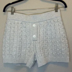 Anthropologie Papinelle Cozy Cable Cotton Cashmere Wool Shorts Premium Luxury
