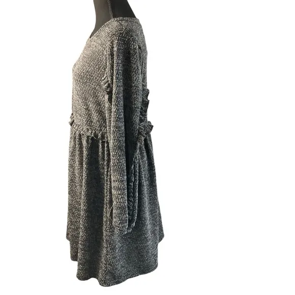 Anthropologie RO   DE Stella Long Sleeve Ruffled Sweater Knit Dress Size Medium