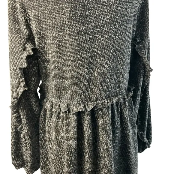 Anthropologie RO   DE Stella Long Sleeve Ruffled Sweater Knit Dress Size Medium