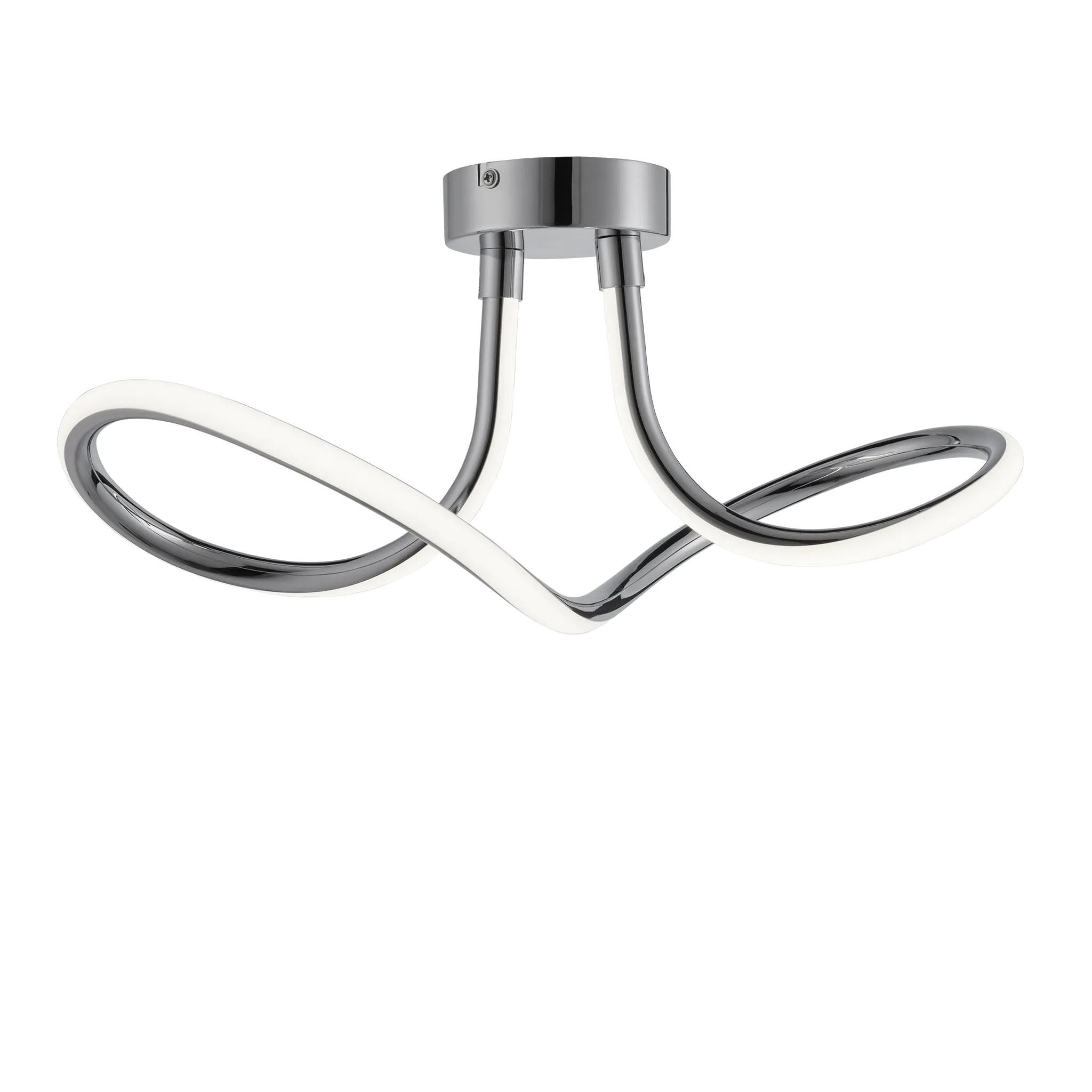 Ashby LED Curved Ceiling Lamp, Chrome