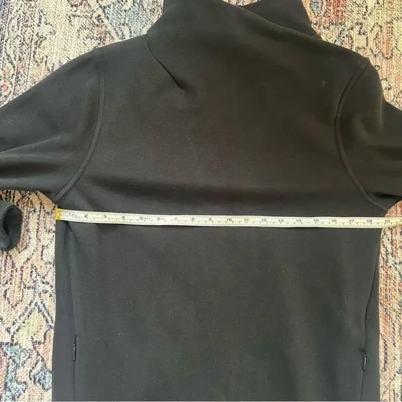 ATHLETA Women’s Cozy Karma Mock Neck Dress in Black Size Small Fleece Sweatshirt
