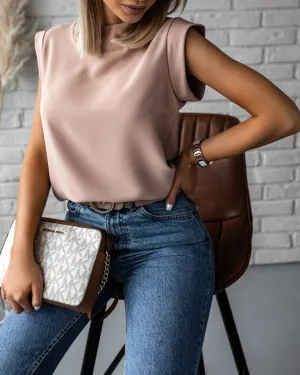 Be Elegant Lady Cozy Blouse Shirt - Khaki