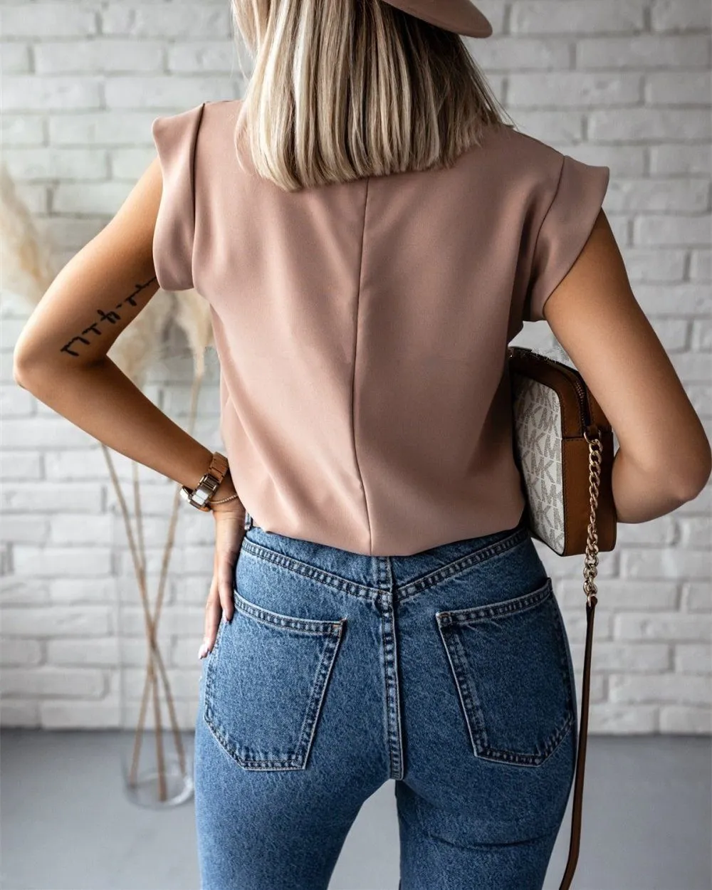 Be Elegant Lady Cozy Blouse Shirt - Khaki