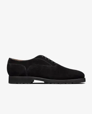 Black Summer Suede Lightweight Blake Vibram Plain Tip Oxfords