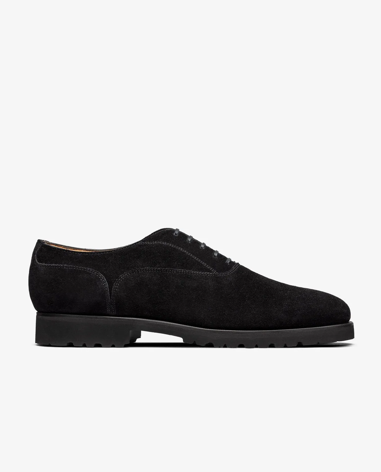 Black Summer Suede Lightweight Blake Vibram Plain Tip Oxfords