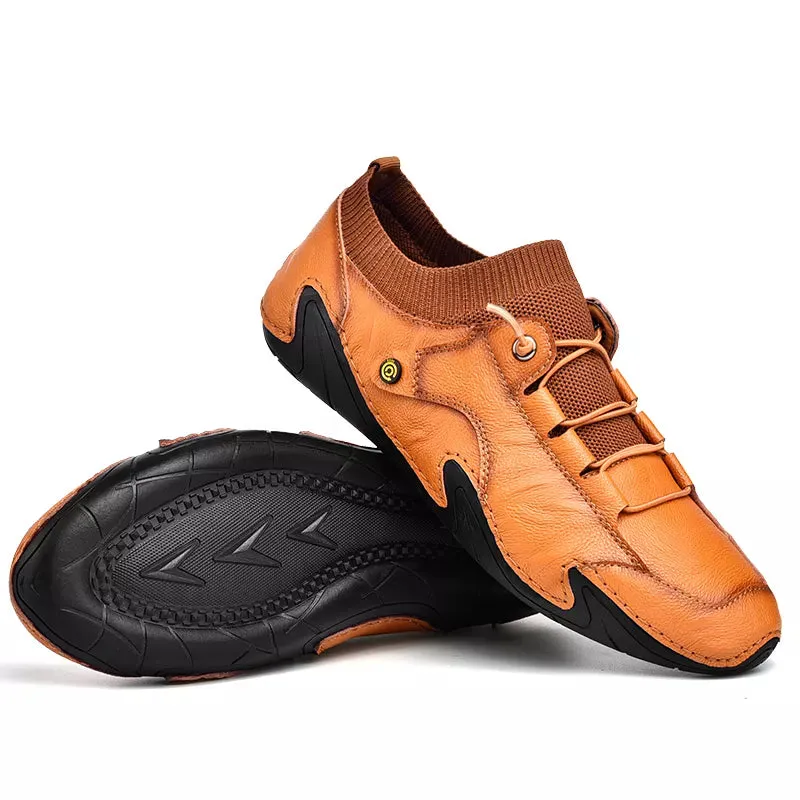 Breathable lightweight handmade shoes Large size octopus casual mens leather loafers shoes