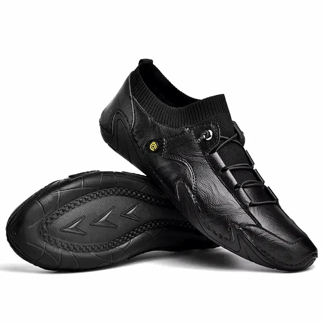Breathable lightweight handmade shoes Large size octopus casual mens leather loafers shoes