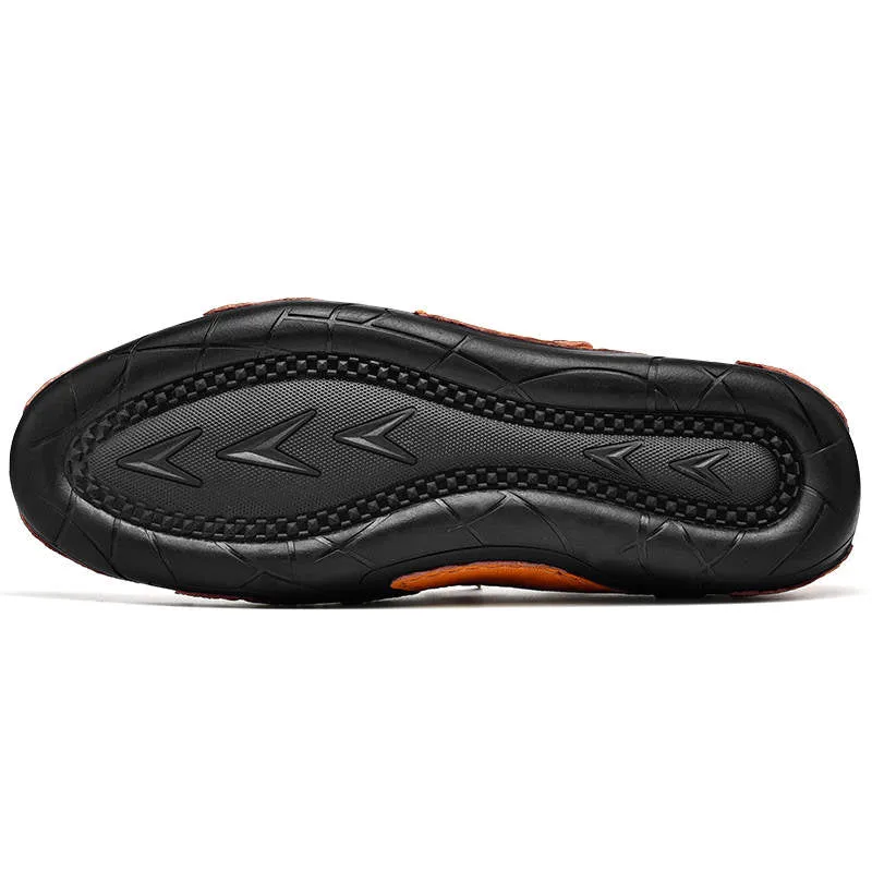 Breathable lightweight handmade shoes Large size octopus casual mens leather loafers shoes