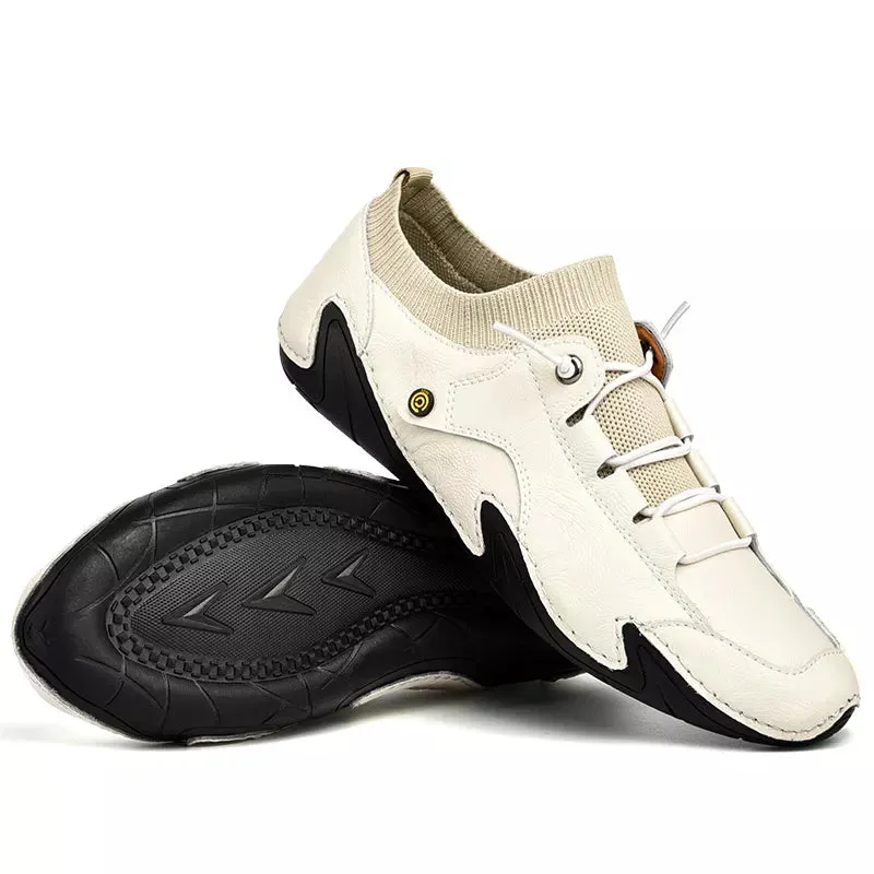 Breathable lightweight handmade shoes Large size octopus casual mens leather loafers shoes