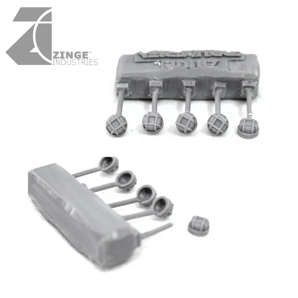 Bulkhead Lights - Sprue of 5 - 5mm Round Bulkhead Light