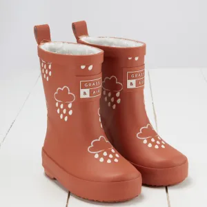 Burnt Orange Colour-Changing Kids Wellies