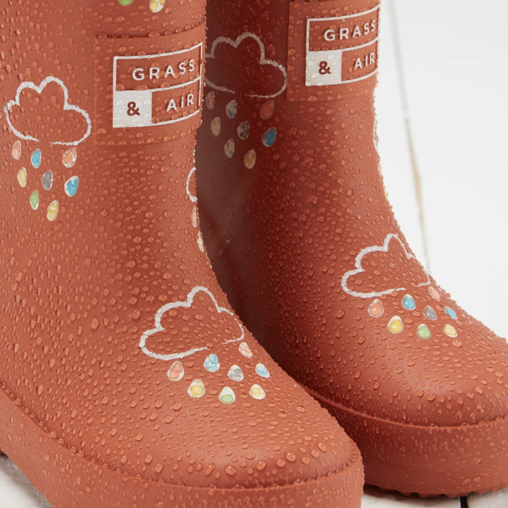 Burnt Orange Colour-Changing Kids Wellies