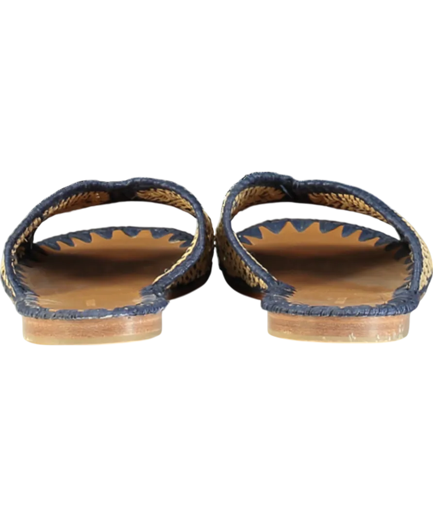 Carrie Forbes Blue Salon Woven Slide Sandals UK 8 EU 41 👠