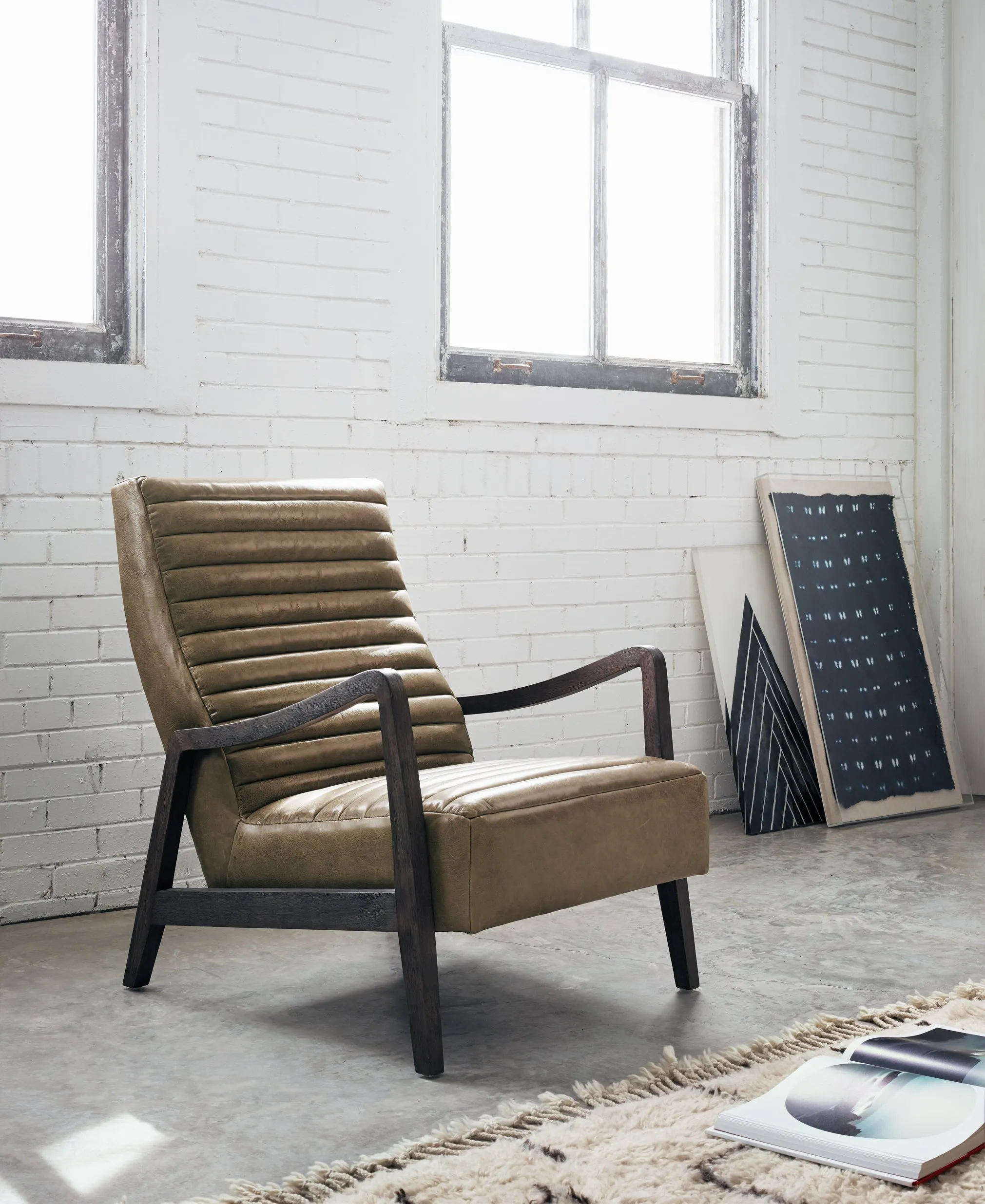 Chance Leather Chair, Dakota Warm Taupe