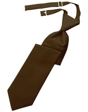 Chocolate Solid Twill Kids Necktie