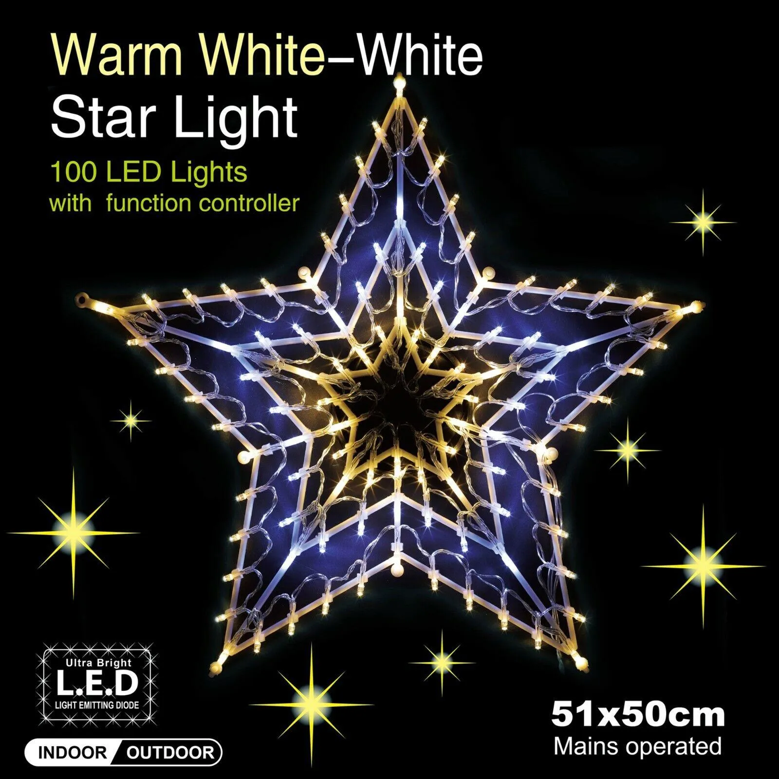 Christmas LED Light Star Silhouette Warm White
