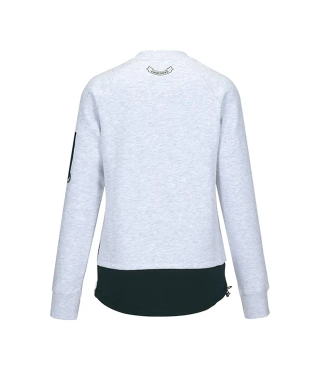 CHUCUCHU Cozy lined Skull Round Top - White Melange