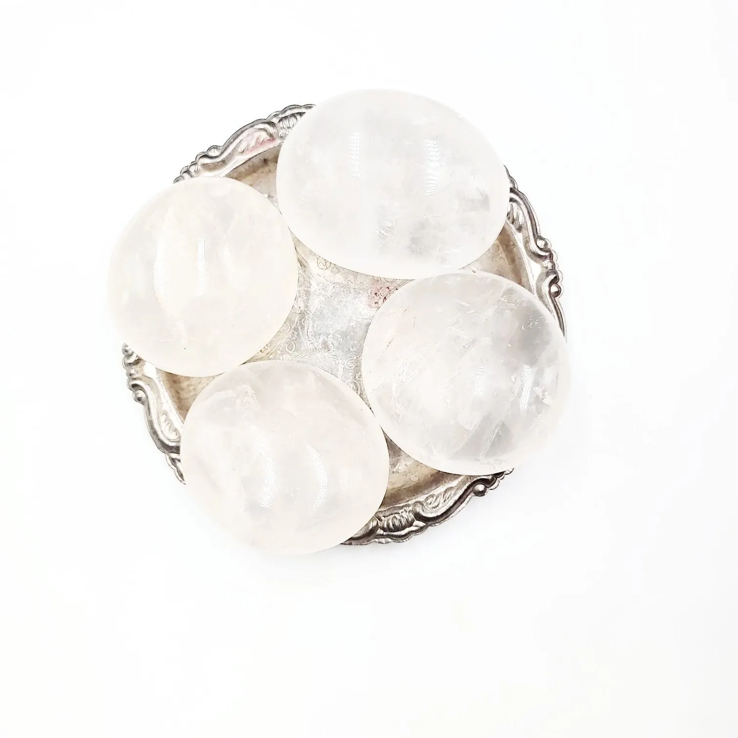 Clear Quartz Palm Stone Gallet