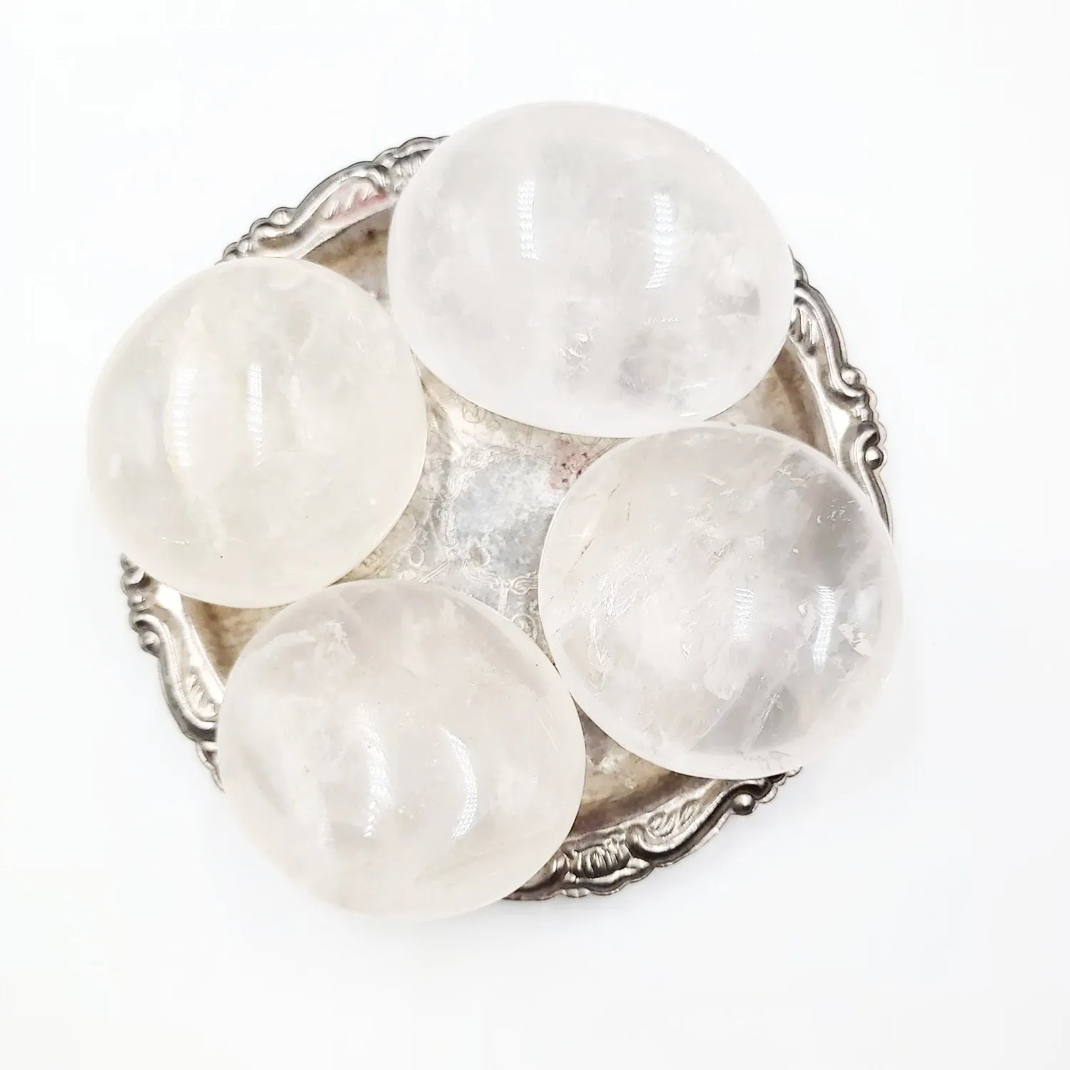 Clear Quartz Palm Stone Gallet