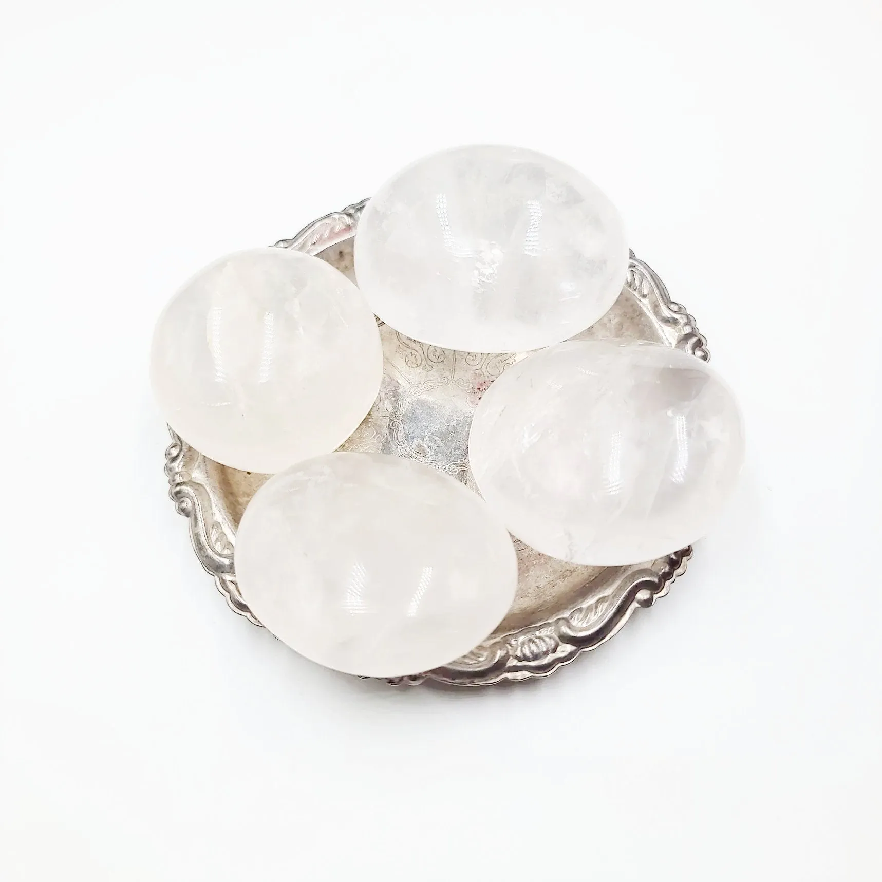 Clear Quartz Palm Stone Gallet