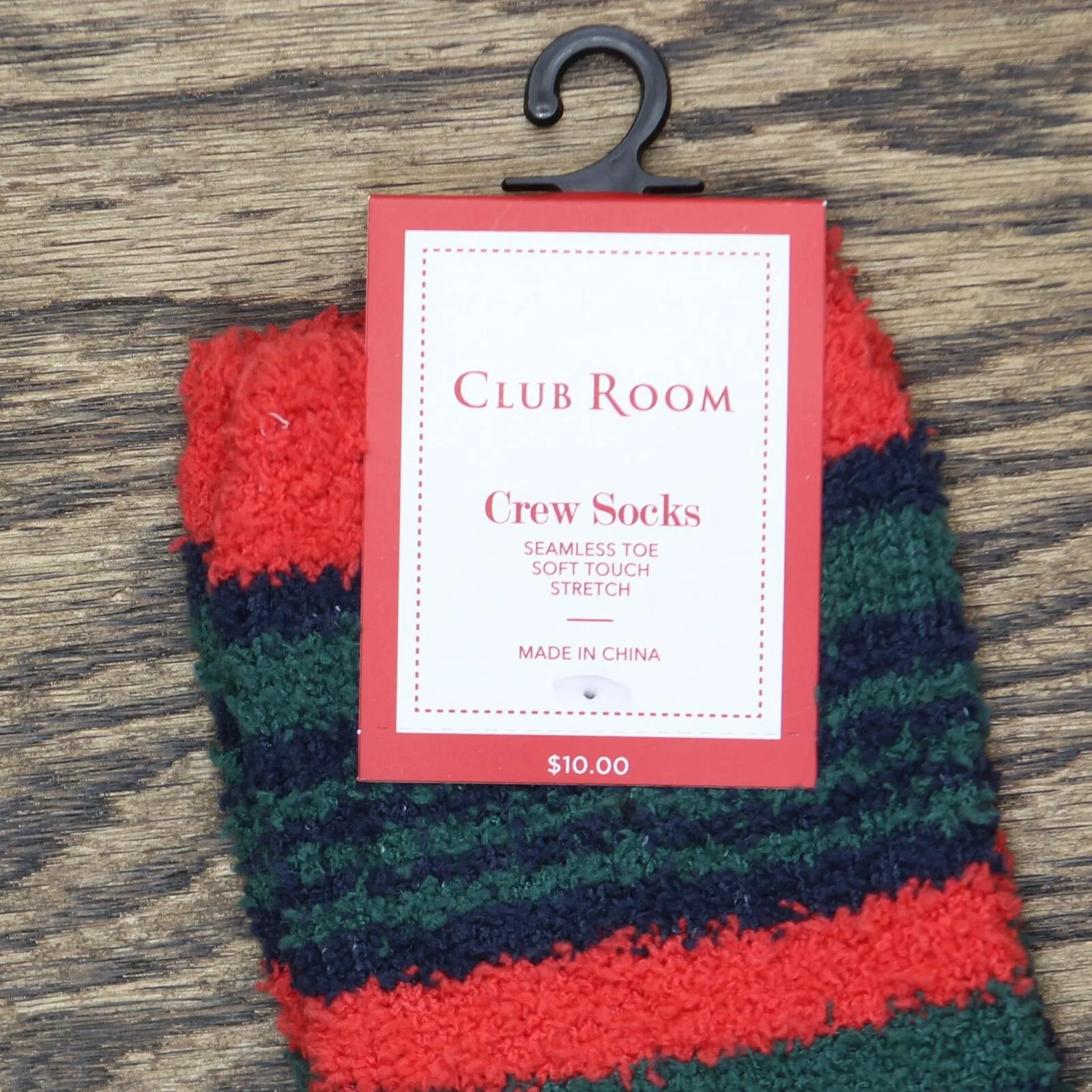 Club Room Mens Cozy Holiday Stripe Crew Socks