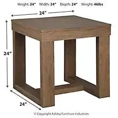 Contemporary Square End Table in Warm Brown