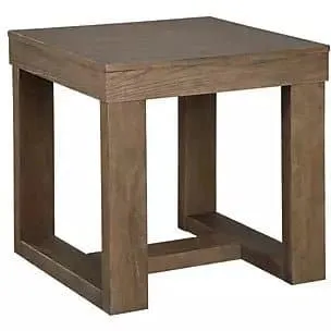 Contemporary Square End Table in Warm Brown