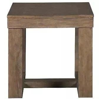 Contemporary Square End Table in Warm Brown