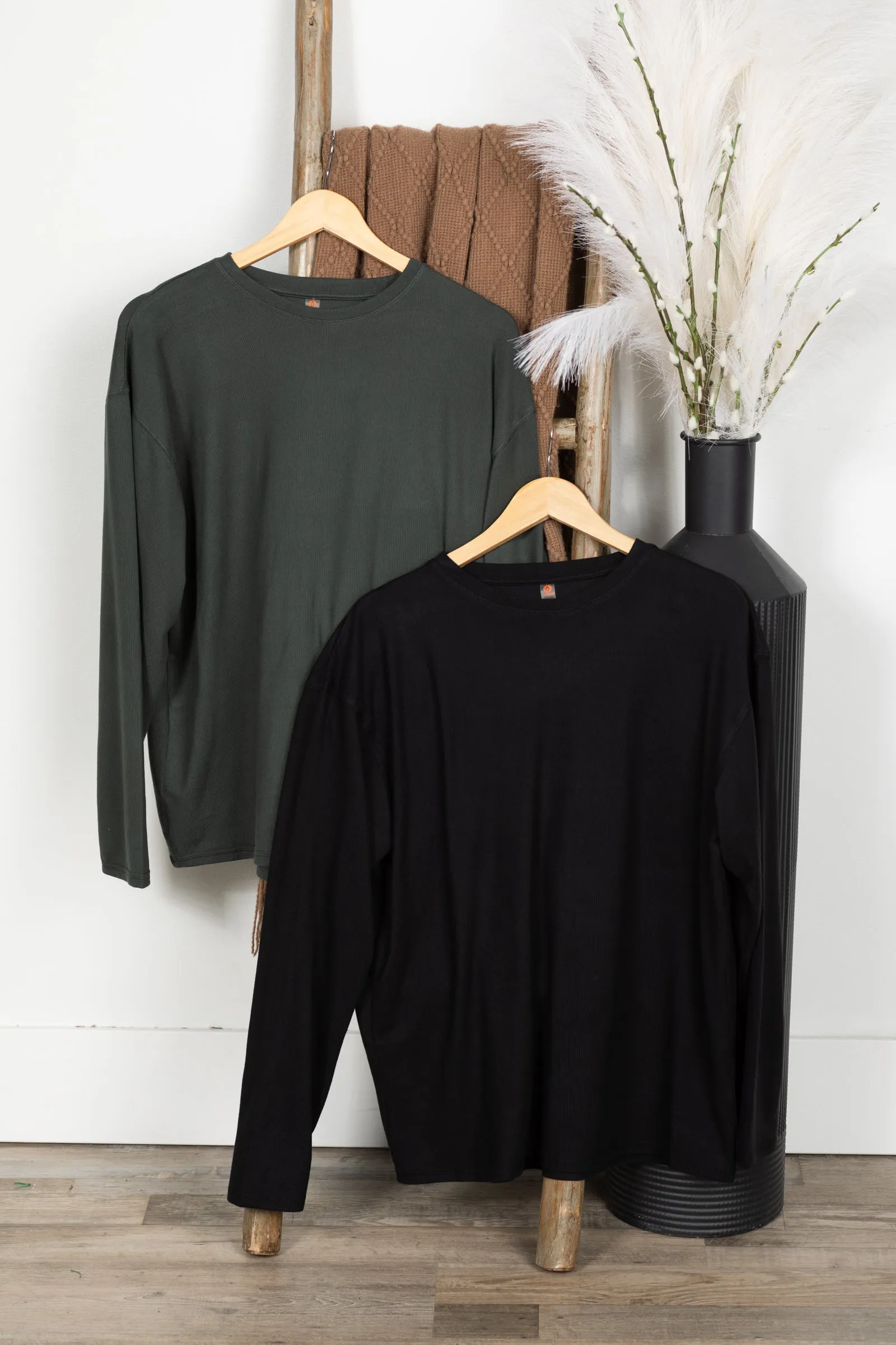 Cozy Boyfriend Hacci Long Sleeve Knit Top