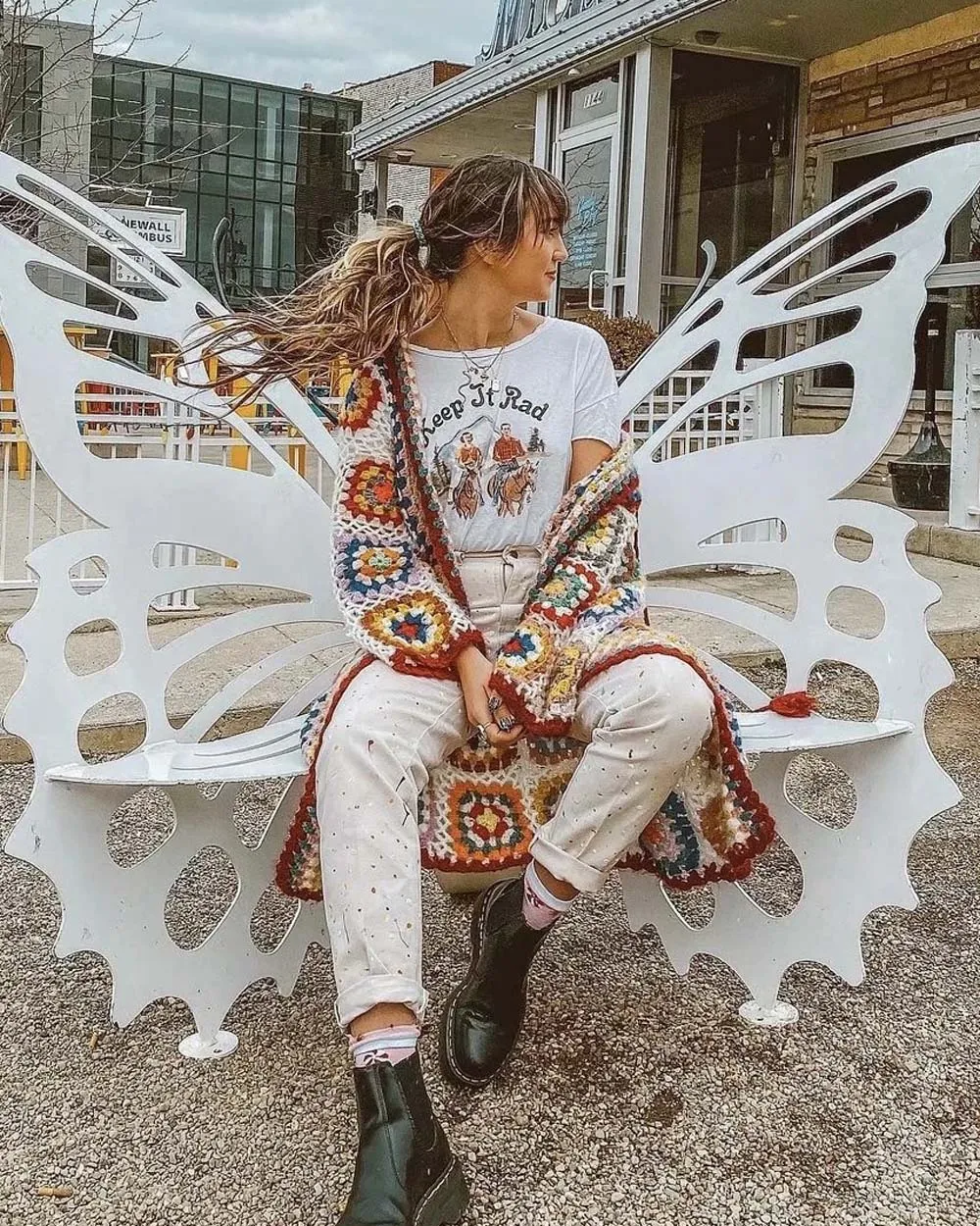 Cozy Knit Granny Square Duster