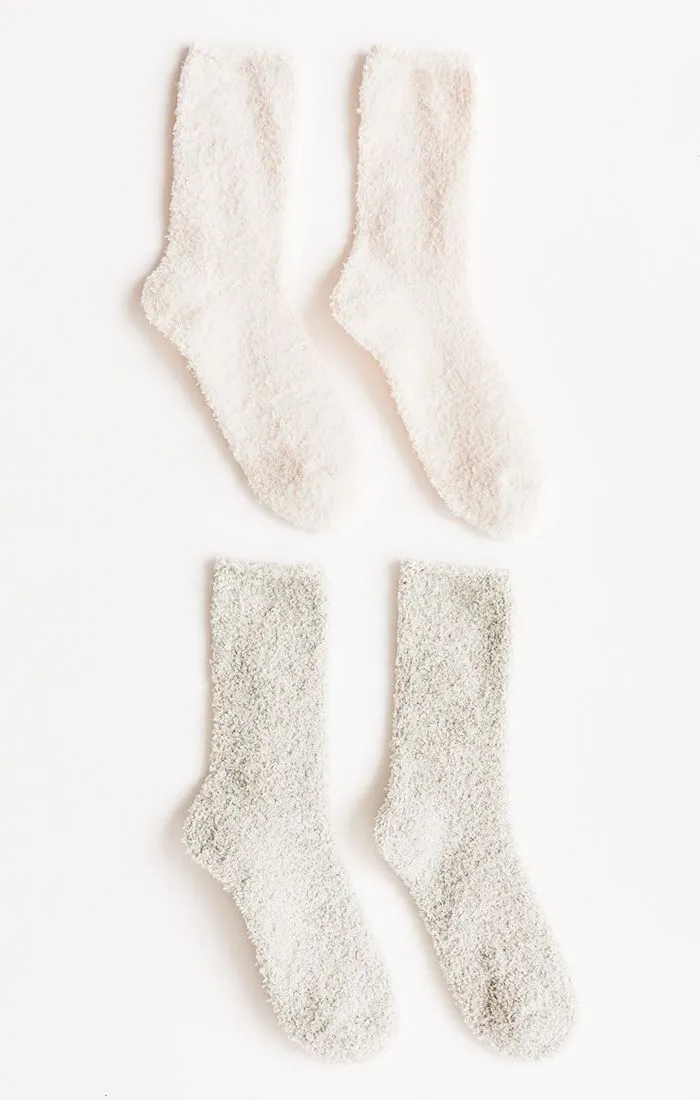 Cozy plush socks (2-pack) agave green