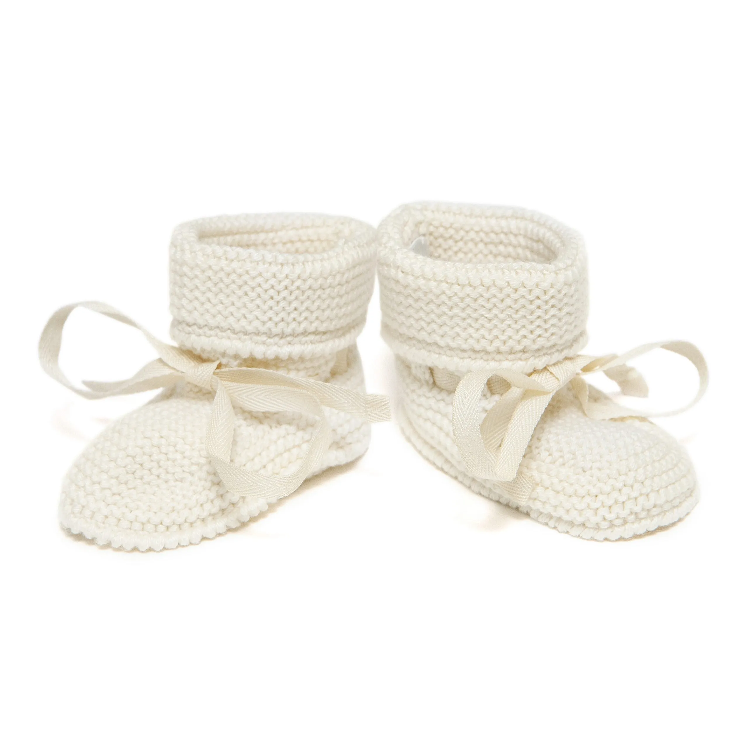 Cream Pima Cotton Baby Booties