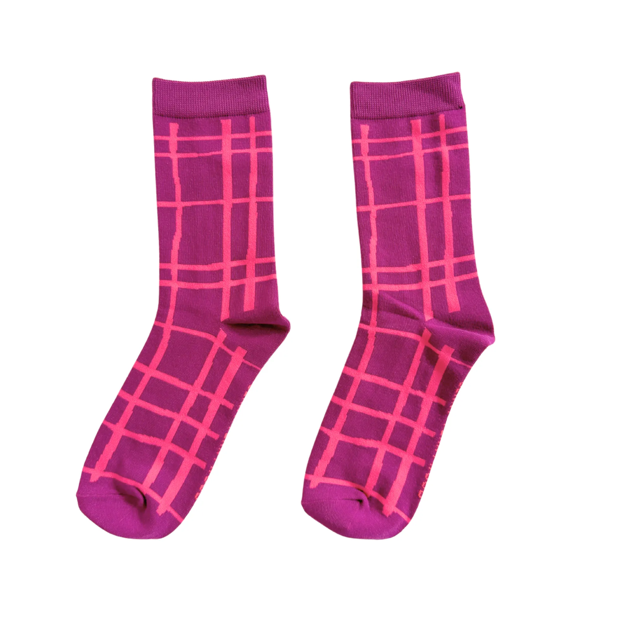 Crew Socks - Darby in Magenta & Hot Pink