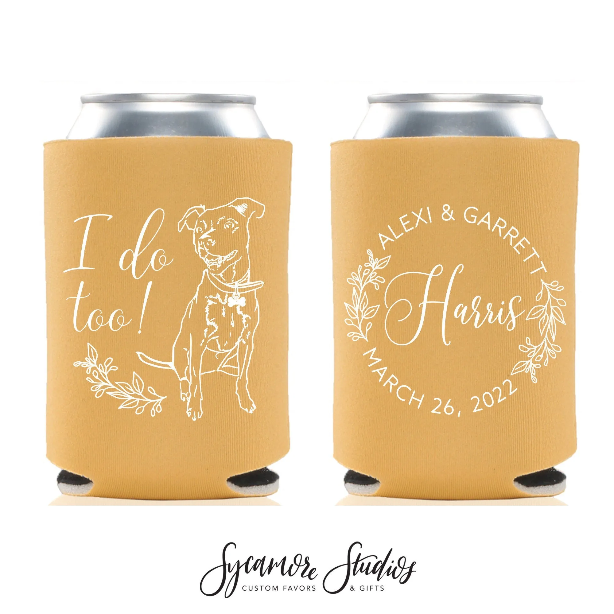 Custom Pet Illustration - Wedding Can Cooler #192R