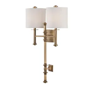 Devon 2 Light Wall Sconce- Warm Brass